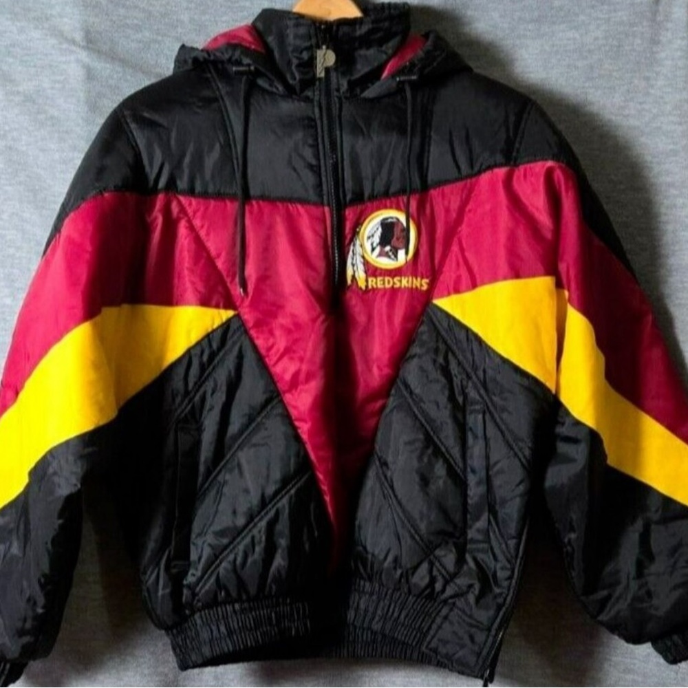 Pro Player Vintage Washington Redskins Puffer Logo Jacket 1/2 Zip Mens Medium